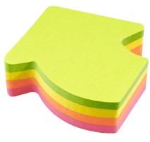 Global Notes inFO Cube de 200 Notes Autocollantes en Forme de Flèche 67 x 68 mm - Couleurs Vert, Rose Jaune et Orange
