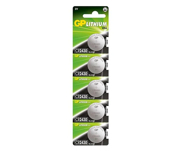 GP Lithium Pack de 5 Piles Bouton Lithium CR2430 3V