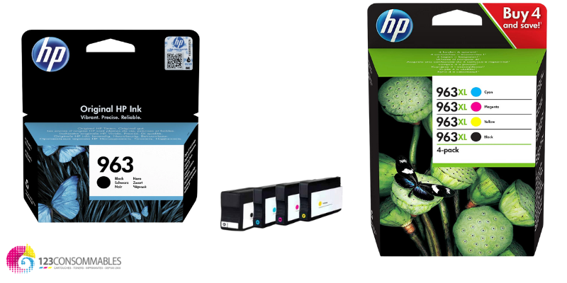 ONLYU 4 Cartouche d'encre Compatible avec HP 963 HP 963XL pour HP