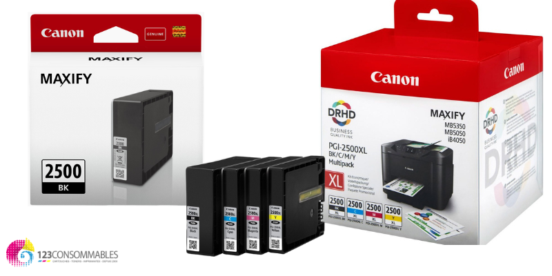 Imprimantes compatibles avec Cartouche Jet d'encre CANON PGI2500