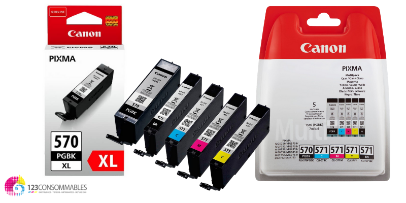 Imprimantes compatibles avec Cartouche Jet d'encre CANON PGI570/CLI571