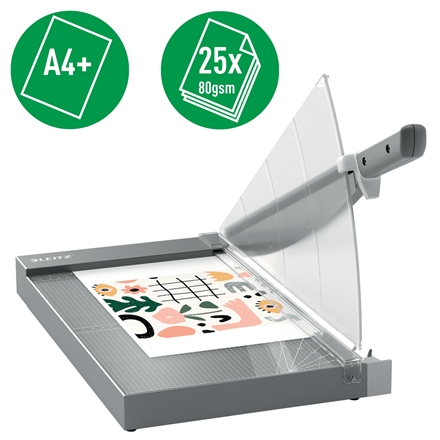 Cisaille à papier Leitz Precision Office Pro A4+ - Coupe jusqu'à 25 feuilles - Format A4 - Cutter en acier rectifié avec précision