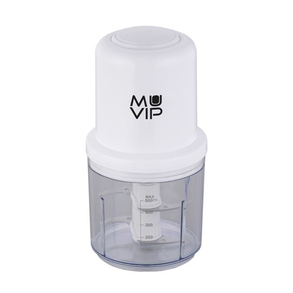 Hachoir à aliments Muvip 400 W - Récipient d'une capacité de 0,5 L - Lames en acier inoxydable - Bouton de contrôle de la vitesse