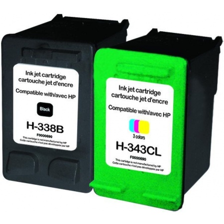 Pack UPrint compatible HP 338/HP 343, 2 cartouches