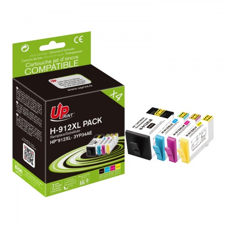 Pack UPrint compatible HP 912 XL 4 cartouches
