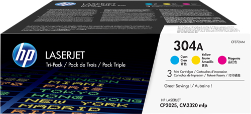 HP Toner 304A (CF372AM) Multipack Cyan / Magenta / Jaune