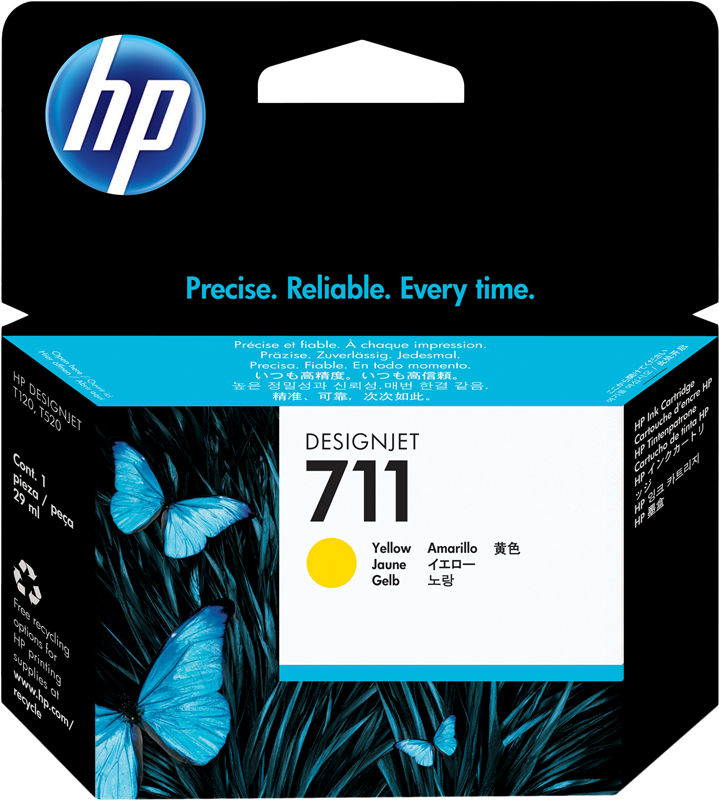 HP Cartouche encre 711 (CZ132A) jaune