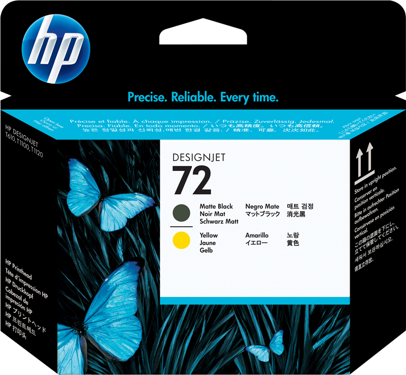 HP Tête d'impression 72 (C9384A) jaune/noir mat