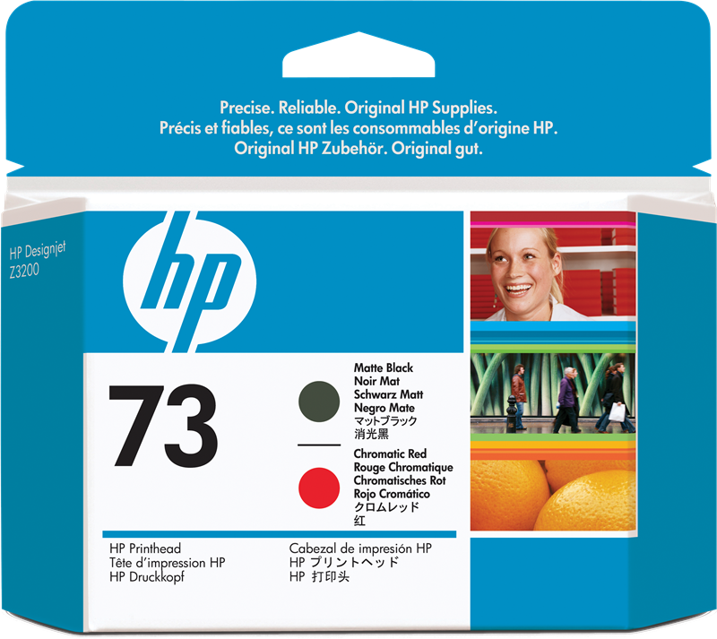 HP Tête d'impression 73 (CD949A) Noir mat / rouge