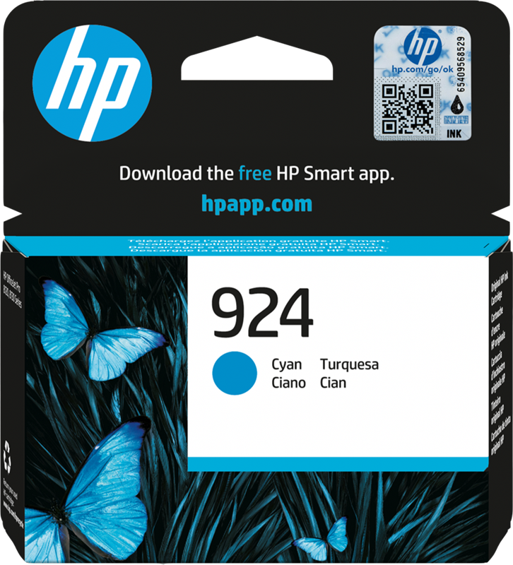 HP 924 Cyan Cartouche d'encre 4K0U3NE