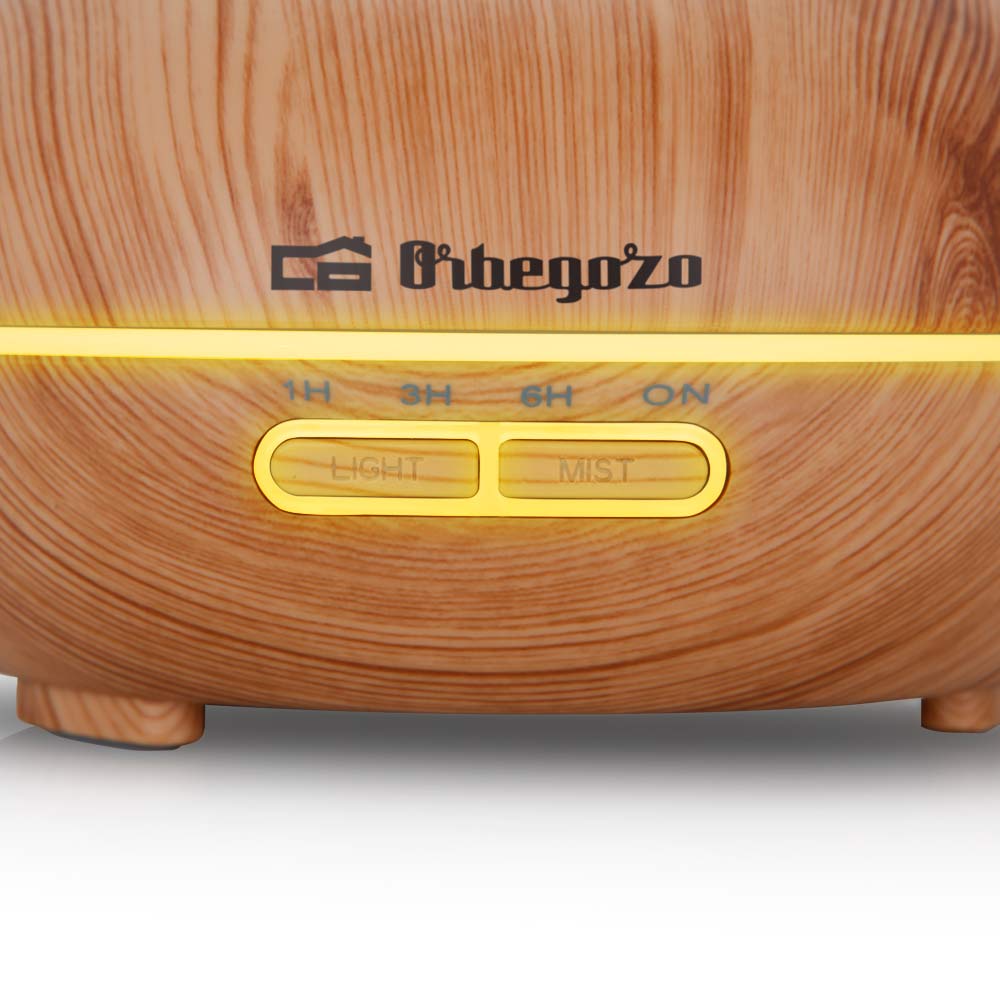 Humidificateur d'aromathérapie Orbegozo HUA 3000 - Soulage la toux et la congestion - Élimine les odeurs - Améliore l'humeur et favorise le sommeil - Minuterie - 7 couleurs de lumière - Silencieux