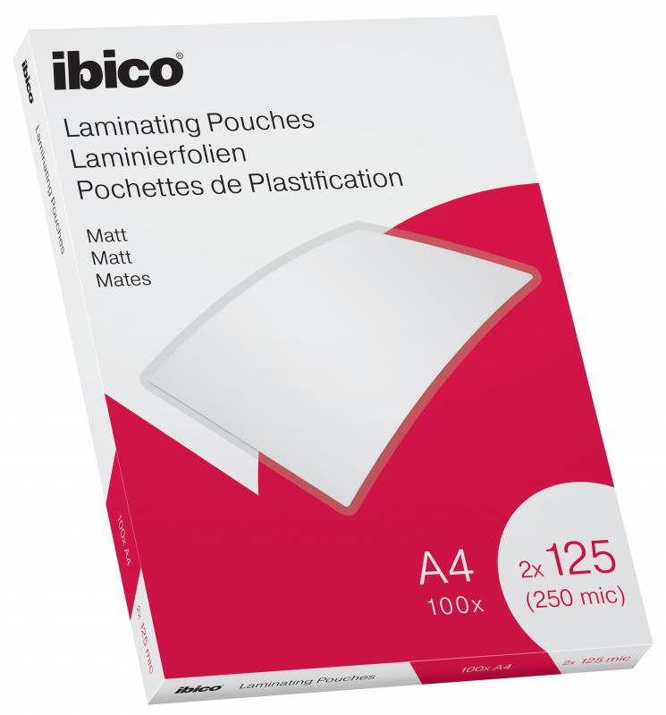 ✓ Ibico Mate A4 - Pochettes à Plastifier 250 Microns couleur Transparent en  stock - 123CONSOMMABLES