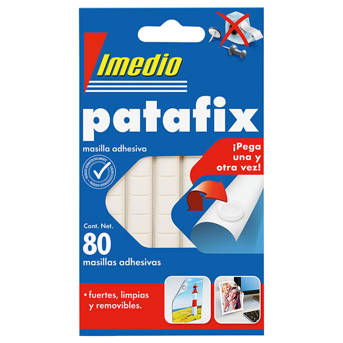 Imedio Patafix Mastic Adhésif Blanc - Solide, Propre et Amovible - 80 Pièces