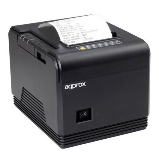 Imprimante de reçus thermique Approx - Résolution 203 dpi - Vitesse 200 mm/s - USB, RS232 et RJ11 - Coupe automatique et coupe manuelle