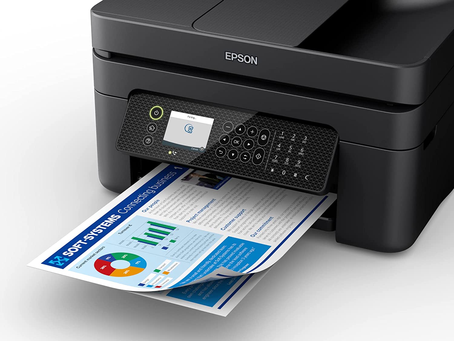 Imprimante multifonction Epson Workforce WF2950DWF Fax couleur recto verso Wi-Fi 33 ppm
