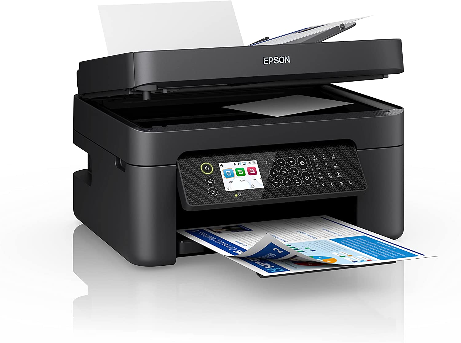 Imprimante multifonction Epson Workforce WF2950DWF Fax couleur recto verso Wi-Fi 33 ppm