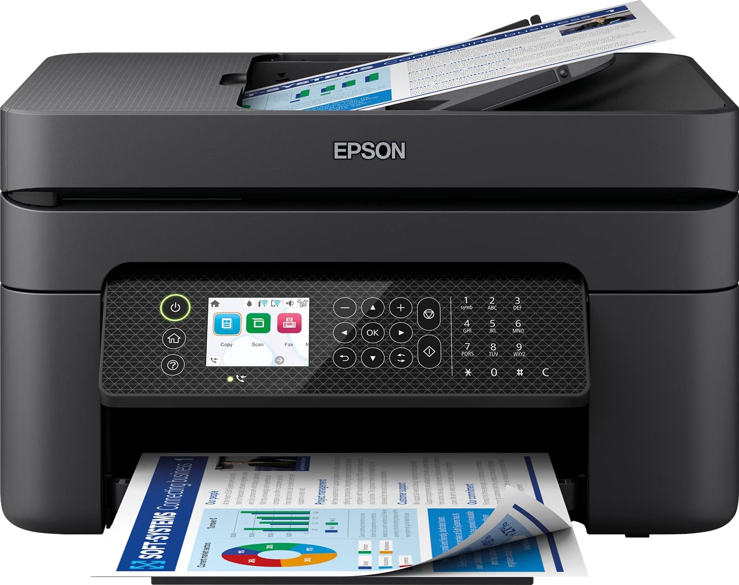 Imprimante multifonction Epson Workforce WF2950DWF Fax couleur recto verso Wi-Fi 33 ppm