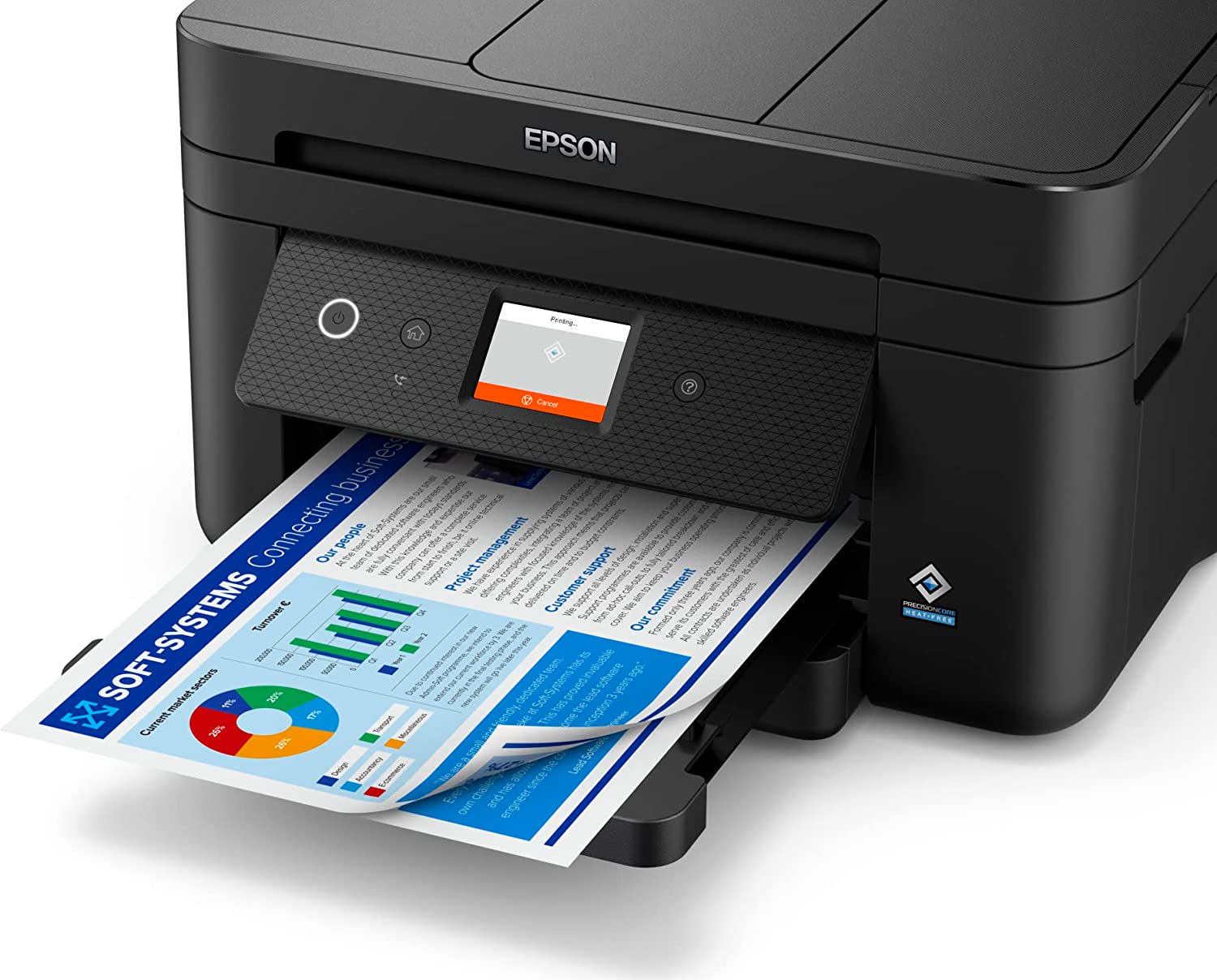 Imprimante multifonction Epson Workforce WF2960DWF Fax couleur recto verso Wi-Fi 33 ppm