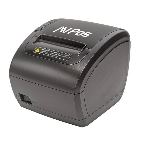 Imprimante thermique de tickets AVPos TC90W - Vitesse de 300 mm/s - Découpe automatique partielle - USB, Wi-Fi et LAN - Noir