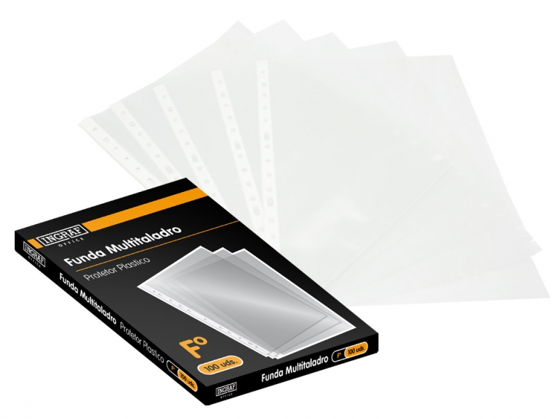 Ingraf Pack de 100 couvertures polyvalentes - Utilisation en classeur à anneaux - Finition granuleuse - 70 microns