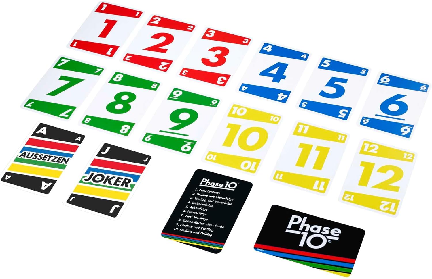 Jeu de cartes Phase 10 - Pour 2 à 4 joueurs - À partir de 7 ans - Durée 15min. environ.