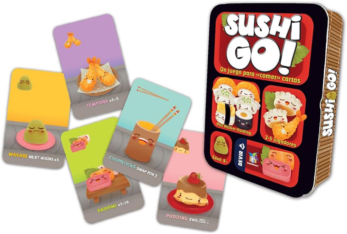 Jeu de Cartes Sushi Go - Thème Gastronomie/Oriental - De 2 à 5 joueurs - Dès 10 ans - Durée 15min. environ.