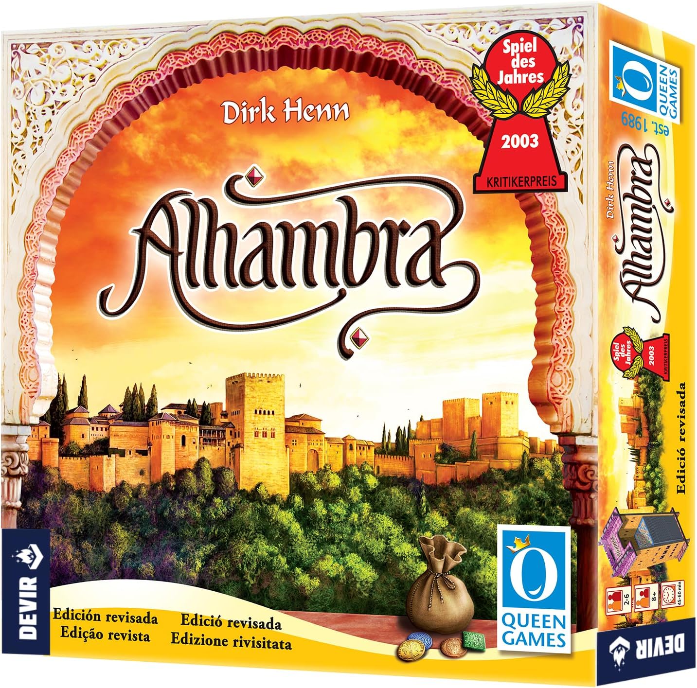 Jeu de société Alhambra Ed. 2020 - Thème Histoire/Médiéval - De 2 à 6 joueurs - Dès 8 ans - Durée 45-60min. environ.