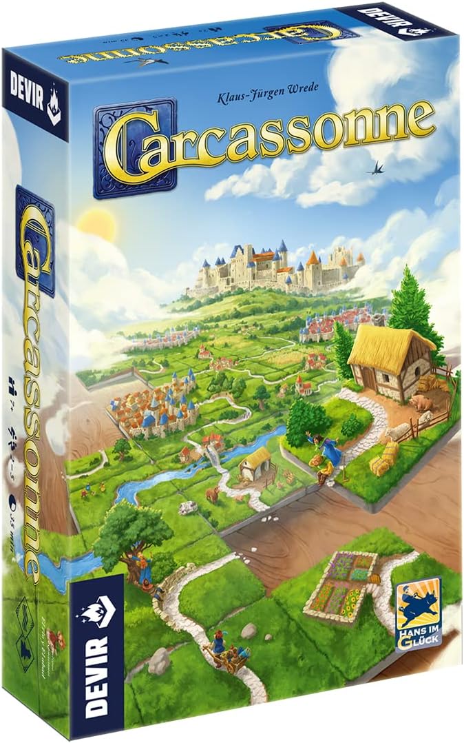 Jeu de société Carcassonne - Thème Construction/Stratégie - De 2 à 5 joueurs - Dès 10 ans - Durée 35min. environ.