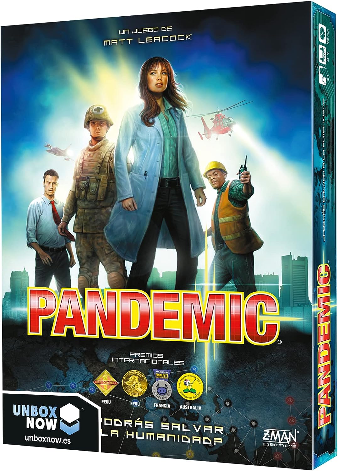 Jeu de société Pandémie - Thème Médecine - De 2 à 4 joueurs - A partir de 8 ans - Durée 45min. environ.