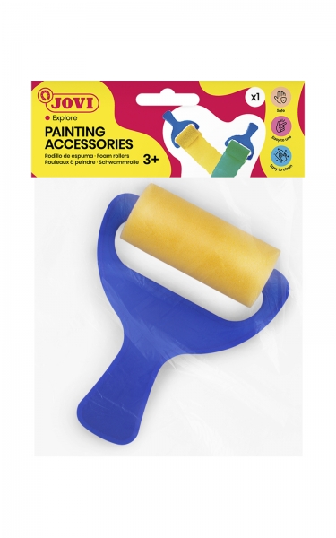 Jovi Accessoires de peinture Rouleau en mousse – Poignée robuste – Idéal pour les grandes surfaces – Nettoyage facile avec de l'eau et du savon – Différentes couleurs