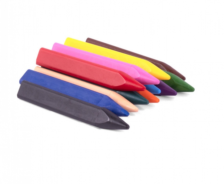 Jovi Triwax Étui de 12 Cires Triangulaires - Ne tache pas - Trait lisse - Excellente performance - Convient aux taille-crayons - Sans allergène - Couleurs assorties