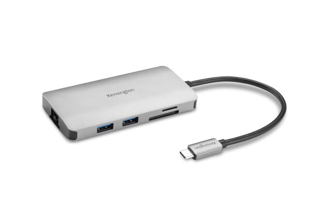 Kensington UH1400P Hub USB-C 3x USB 3.2, 1x USB-C jusqu'à 85W, 1x HDMI 2.0, Lecteur SD, Lecteur MicroSD - Couleur Argent