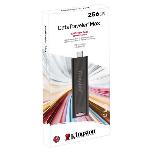 Kingston DataTraveler Max Mémoire USB-C 3.2 Gen 2 256 Go - Couleur Noir (Clé USB)