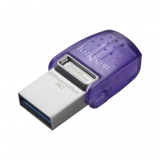 Kingston DataTraveler microDuo 3C Mémoire USB-A + USB-C 256 Go 3.2 Gen 1 - Vitesse de lecture 200 Mo/s - Capuchon de protection (Pendrive)