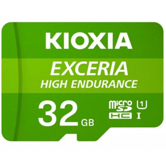 Kioxia Exceria Carte Micro SDHC Haute Endurance 32 Go UHS-I V10 Classe 10 avec Adaptateur