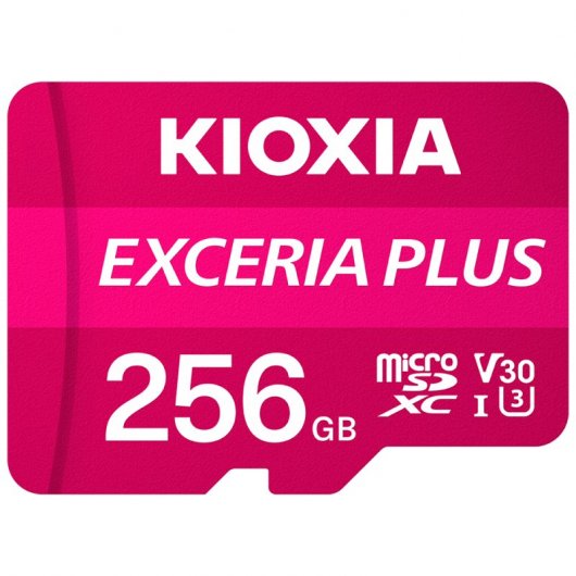 Kioxia Exceria Plus Carte Micro SDXC 256 Go UHS-I U3 V30 A1 Classe 10 avec adaptateur