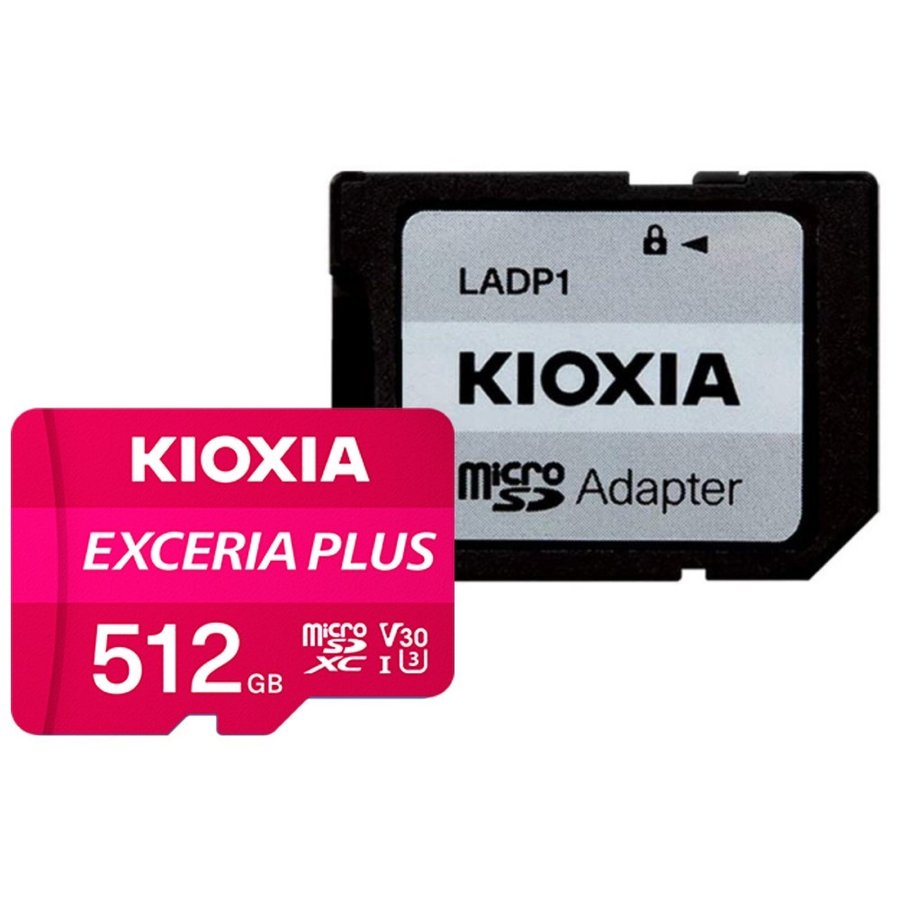 Kioxia Exceria Plus Carte Micro SDXC 512 Go UHS-I U3 V30 A1 Classe 10 avec adaptateur