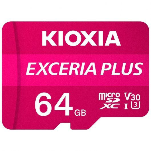 Kioxia Exceria Plus Carte Micro SDXC 64 Go UHS-I U3 V30 A1 Classe 10 avec Adaptateur