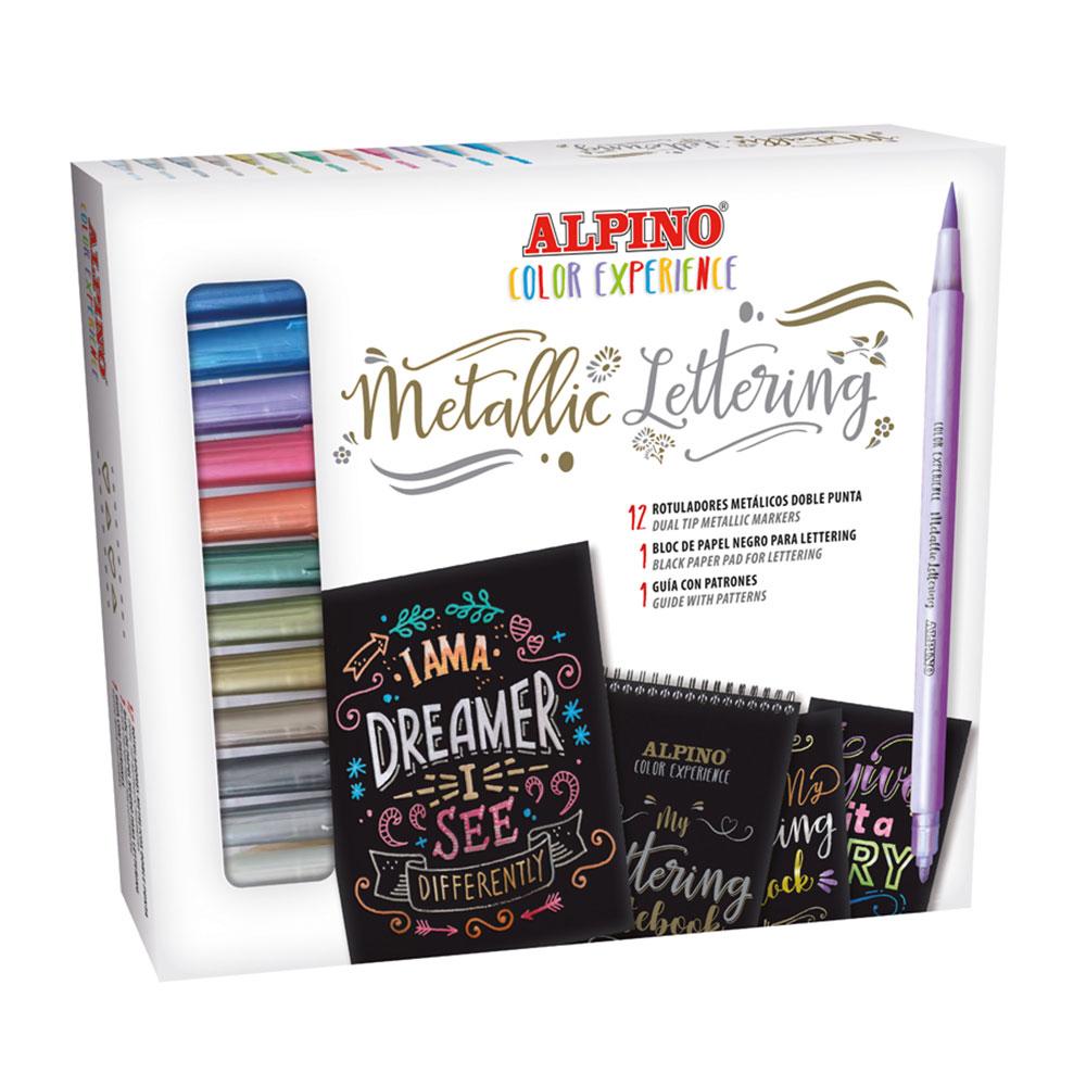 ✓ Kit Lettrage Alpino - 12 Feutres, Papier Noir, Guide couleur Surtido en  stock - 123CONSOMMABLES