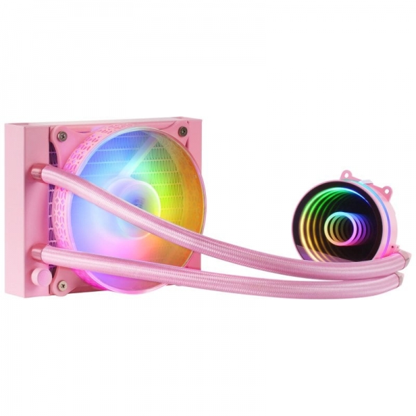 Kit Refroidissement Liquide Mars Gaming ML-ONE120 - Puissance 200W - Miroir Infinity FRGB - Pompe OPTI-CHAMBER - Ventilateur Silencieux FDB - Compatibilité Universelle - Couleur Rose