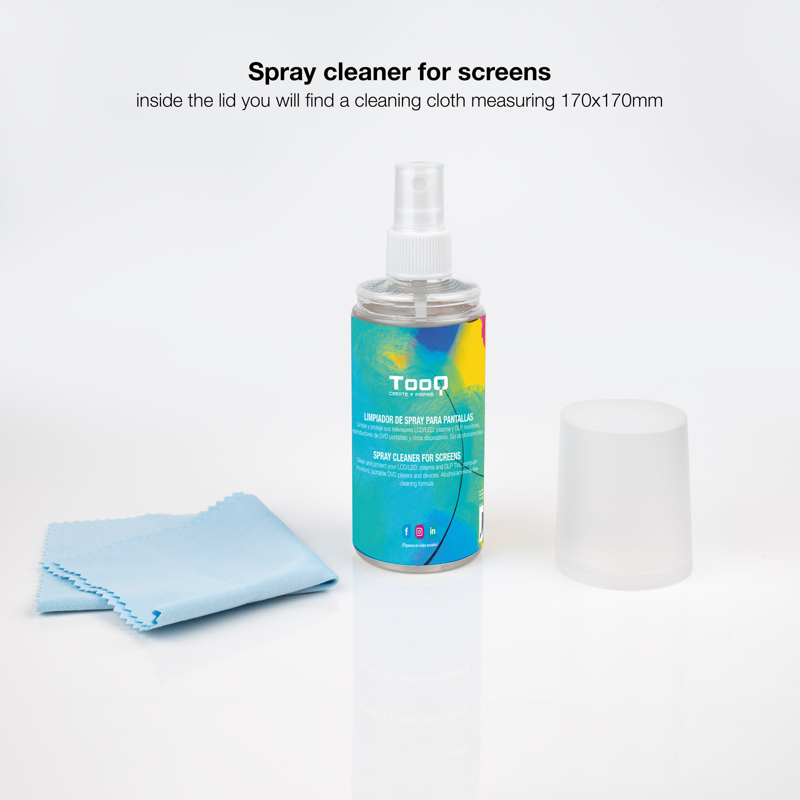 Kit Spray Nettoyant Écran Tooq + Chiffon Microfibre