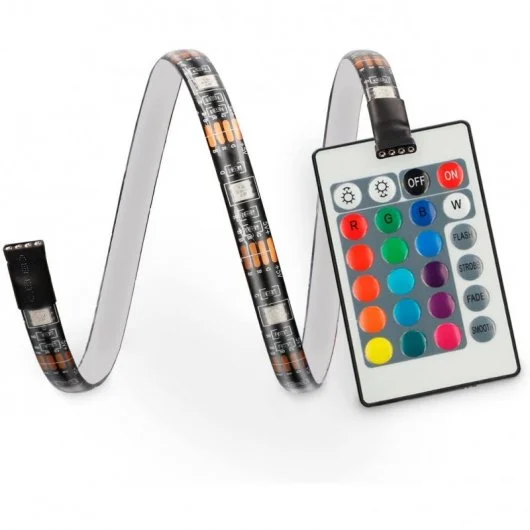 Ksix 6 Rubans LED RGB pour TV 53cm - 16 Couleurs RGB - 4 Modes Dynamiques - Télécommande