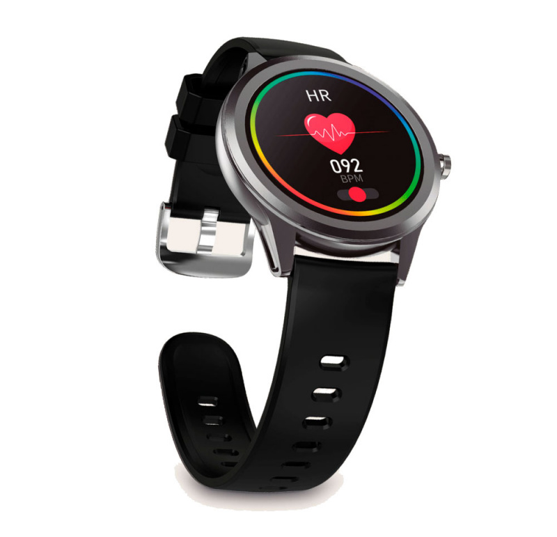 Ksix Globe Smartwatch Clock Écran 1,28" - Bluetooth 5.0 BLE - Autonomie jusqu'à 7 jours - Étanchéité IP67 - Couleur Gris Métallisé