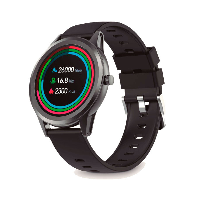 Ksix Globe Smartwatch Clock Écran 1,28" - Bluetooth 5.0 BLE - Autonomie jusqu'à 7 jours - Étanchéité IP67 - Couleur Gris Métallisé