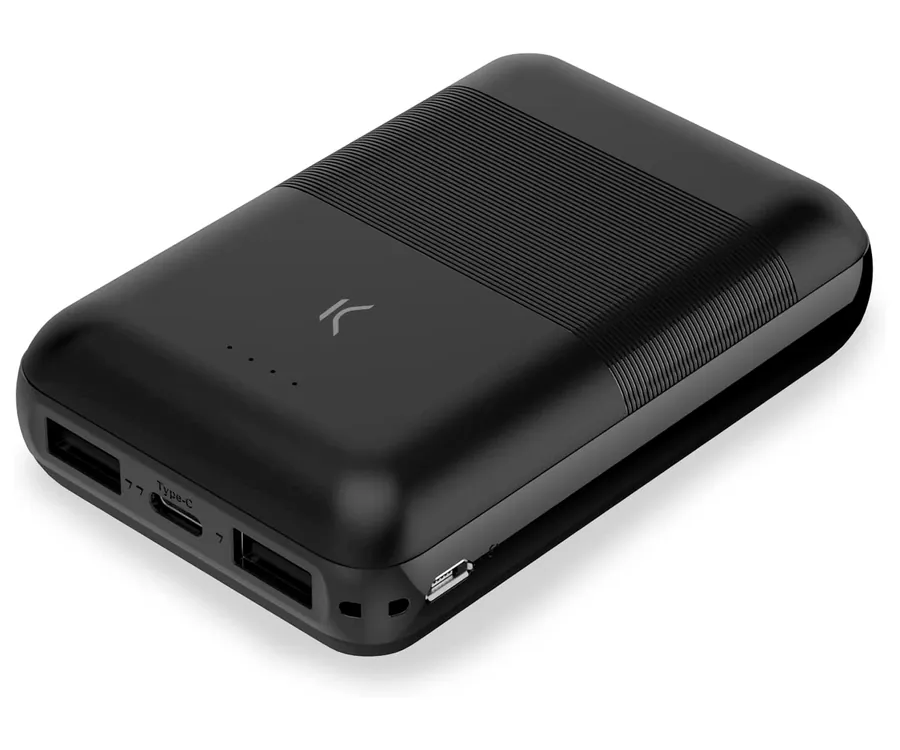 Ksix Mini Batterie Externe/Power Bank 10000mAh - Charge Simultanée - 1x USB-A , 1x USB-C