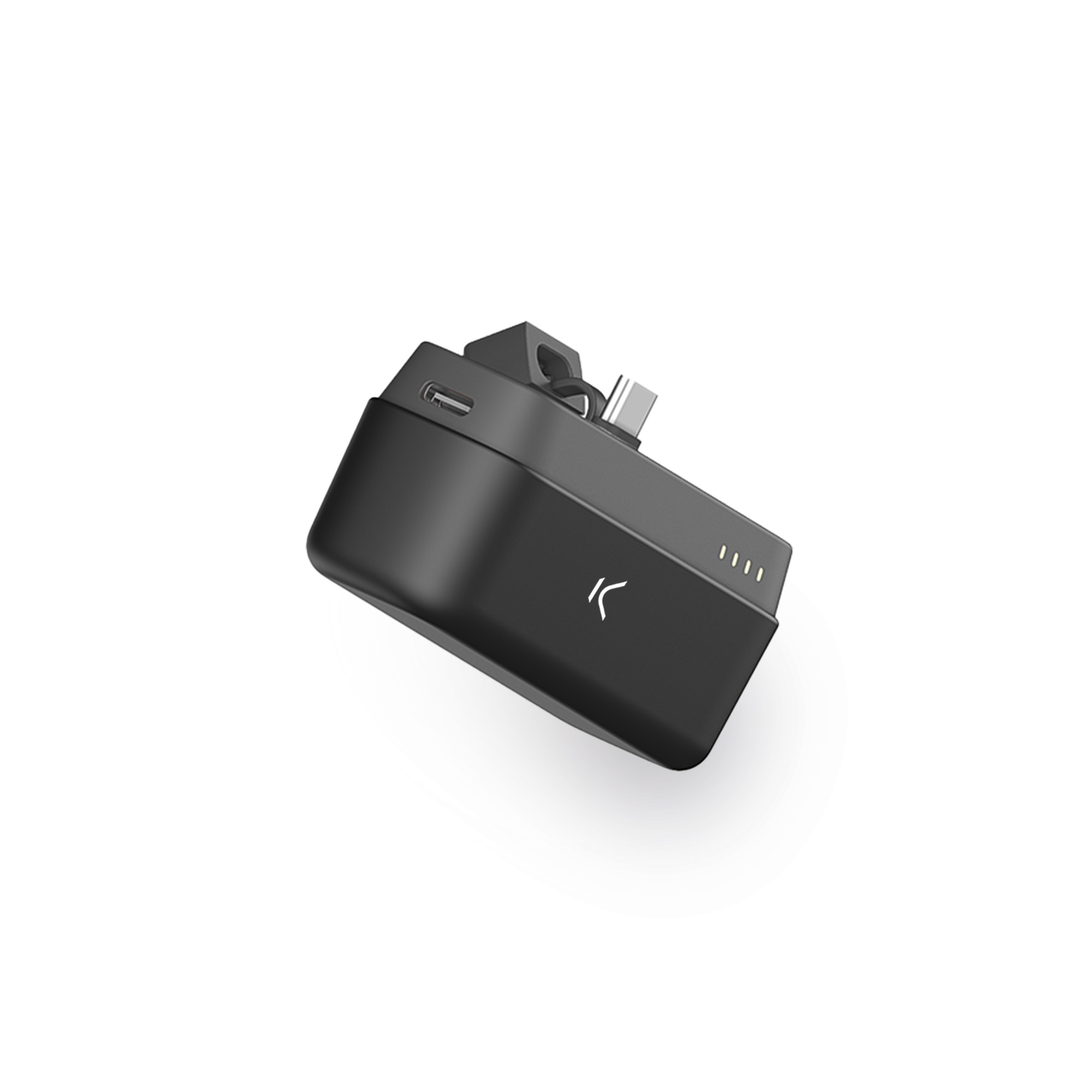 Ksix Powerbank Mini avec Support 4800mAH 10W + Câble USB-A vers USB-C - Noir