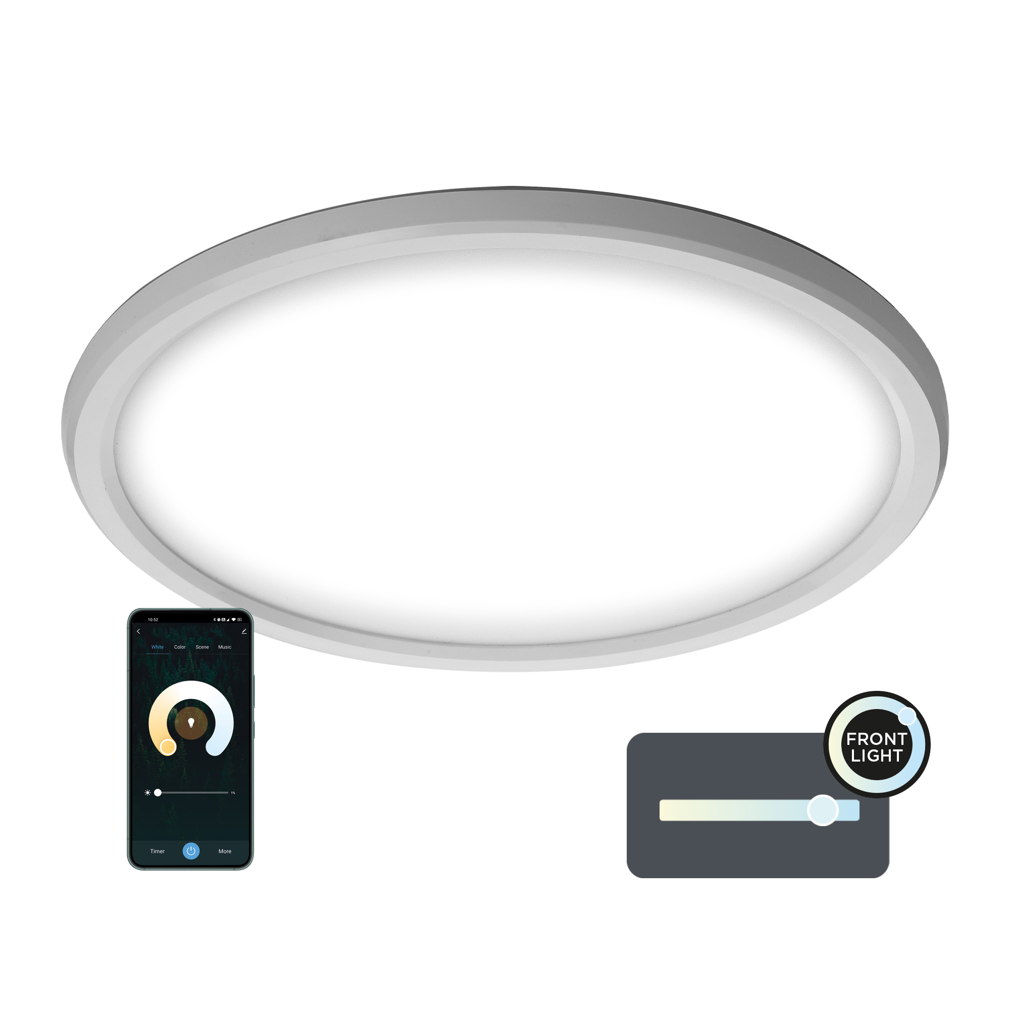 Ksix Smartled Plafond Intelligent Duo - CCT-RGB - Contrôle par APP - 24W - 42cm