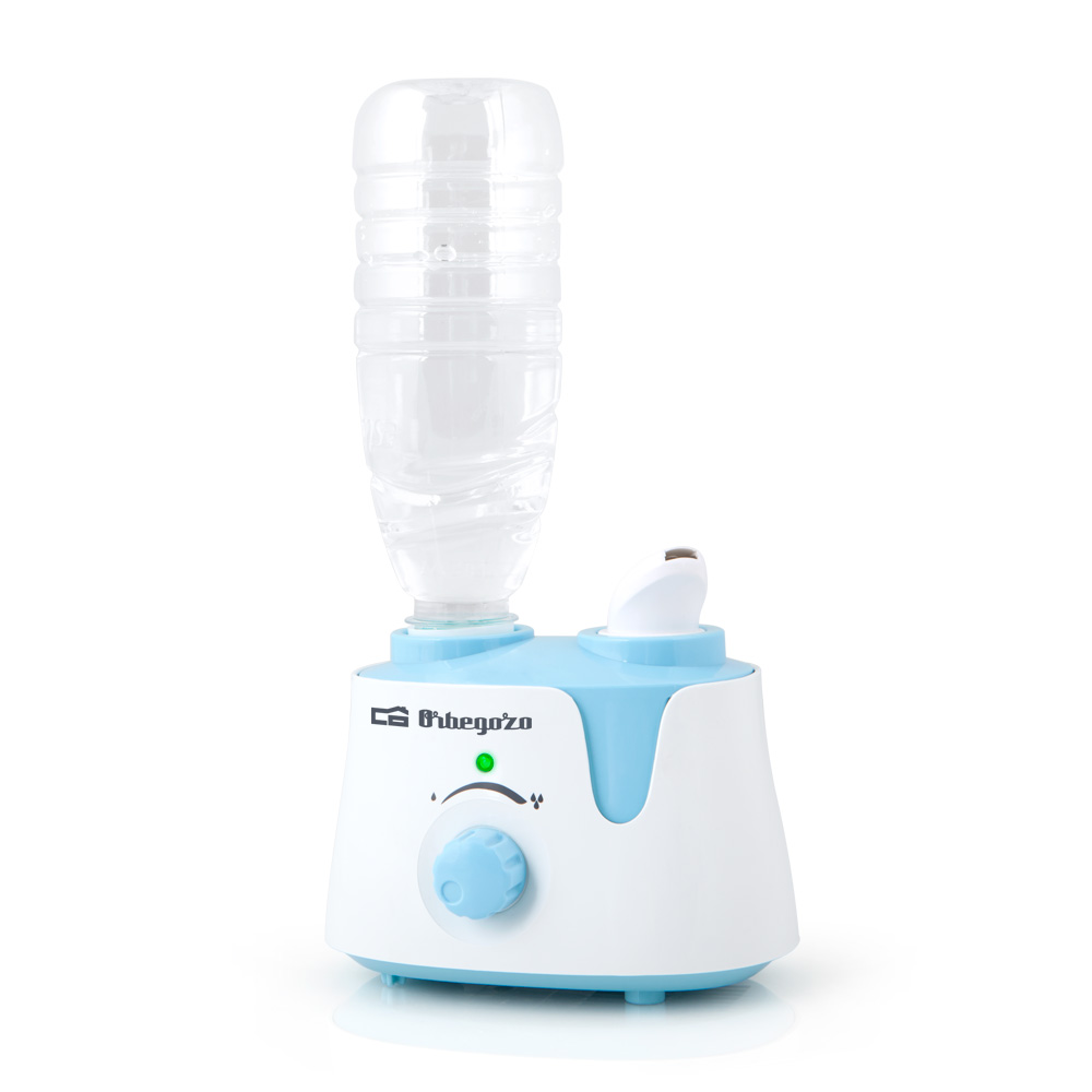 L'humidificateur de bouteilles Orbegozo HU 1000 élimine les odeurs et humidifie l'environnement Débit de vapeur réglable - Adaptateur pour bouteilles - Arrêt automatique par réservoir vide Puissance 12W