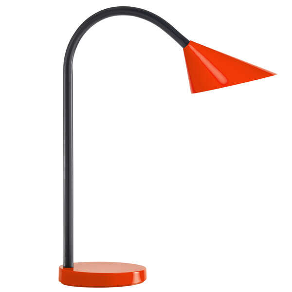 Lampe de bureau Unilux Sol - Design moderne et élégant - Lumière LED basse consommation - Bras flexible pour régler la direction de la lumière - Couleur rouge