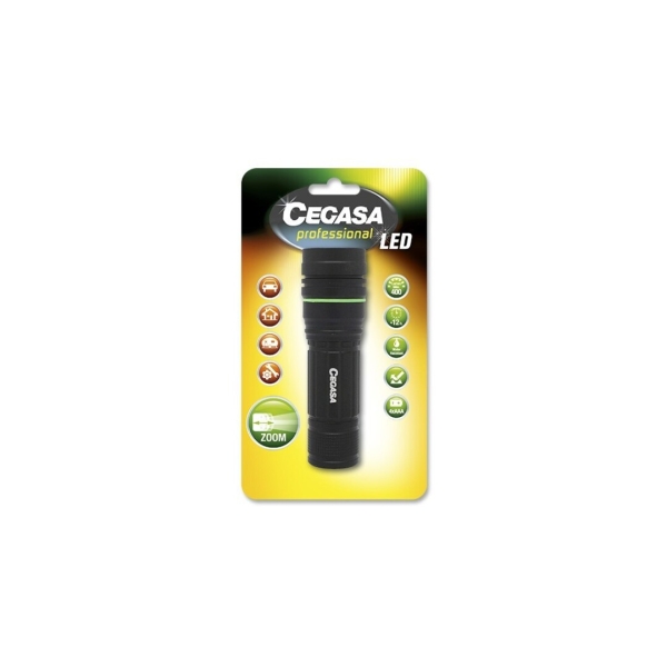 Lampe torche LED professionnelle Cegasa 400 lm - Dimensions : 12 x 4 cm - En aluminium - Fonctionne avec 4 piles AAA (non incluses)
